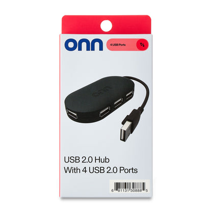 Portable 4-Port USB Hub with USB 2.0 Ports