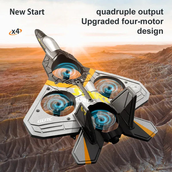 4DRC V17 RC Airplane – 2.4GHz 6‑Channel EPP Remote Control Plane with 4 Motors, Stunt Rolls & LED Lights