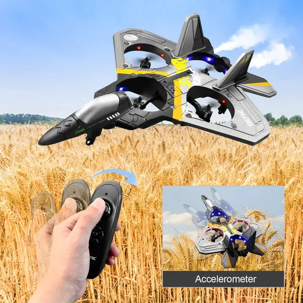 4DRC V17 RC Airplane – 2.4GHz 6‑Channel EPP Remote Control Plane with 4 Motors, Stunt Rolls & LED Lights