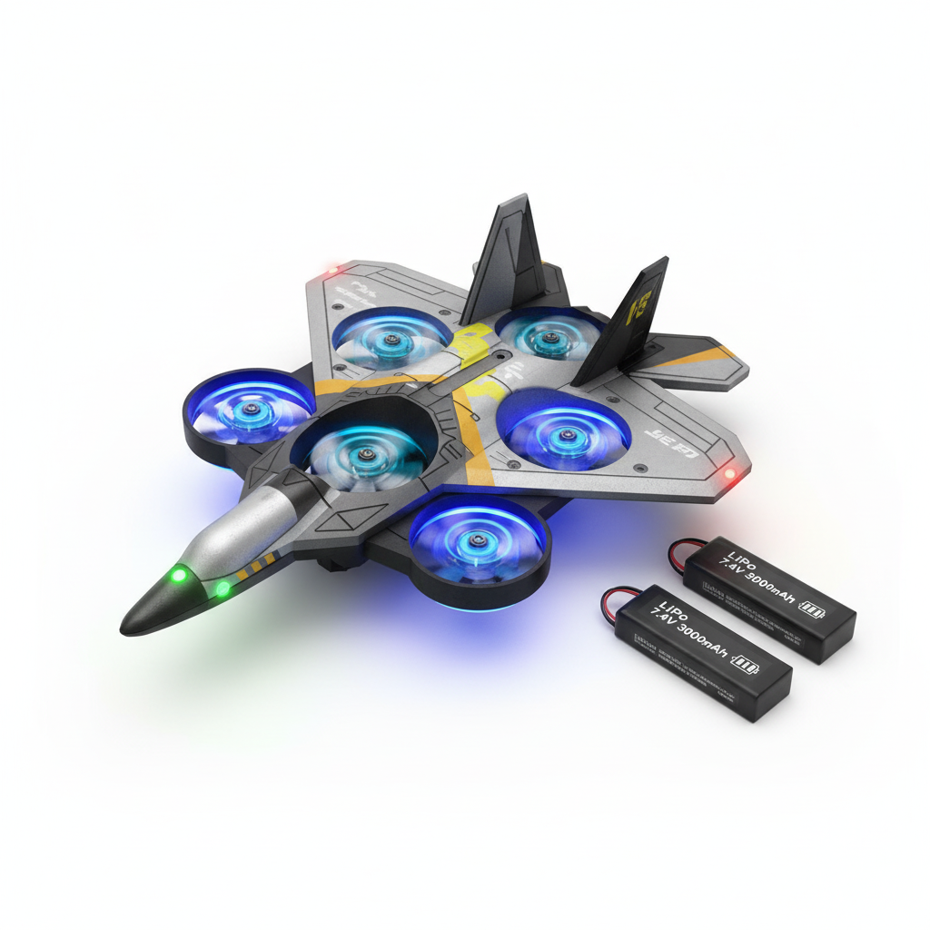 4DRC RC Airplane - Grey +2 Batteries