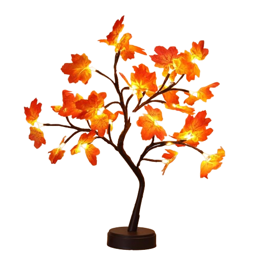 Artificial Autumn Maple Tree Light – 24 LED Fall Décor Lamp