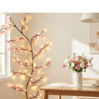 Cherry Blossom LED Vine Branch Lights for Wall – 8 Modes, Remote Control, USB Powered