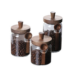 Glass Storage Jars with Spoons, Set of 3 – Airtight Kitchen Canisters