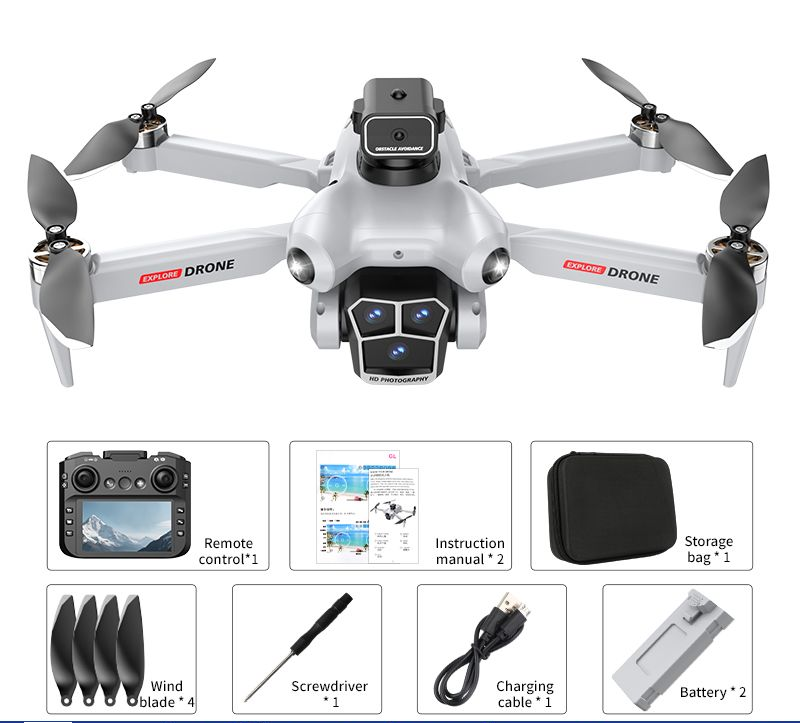 CS24 Foldable RC Drone with 2K Camera – Obstacle Avoidance, Optical Flow, 2 Batteries