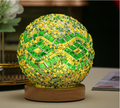 Bohemian Mosaic Globe Night Light – RGB Color Changing LED Table Lamp with Remote & USB Charging