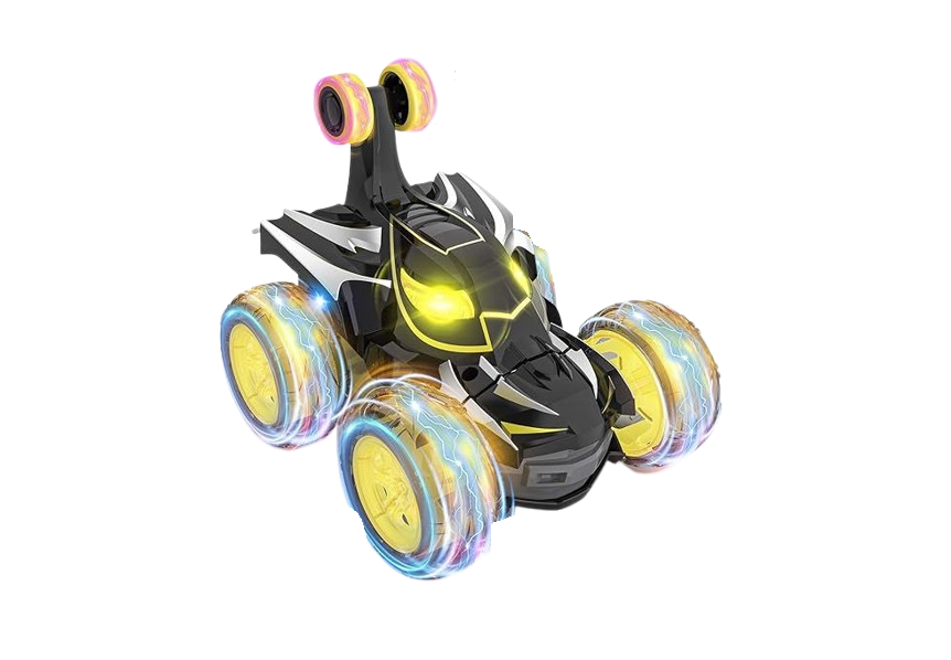 Stunt RC Car – 360° Rotating Remote Control Car with LED Wheel Lights & 2.4GHz Control (Black)