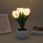 Tulip Lamp – LED Flower Table Lamp with Vase | USB Powered Ambient Light