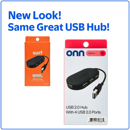 Portable 4-Port USB Hub with USB 2.0 Ports