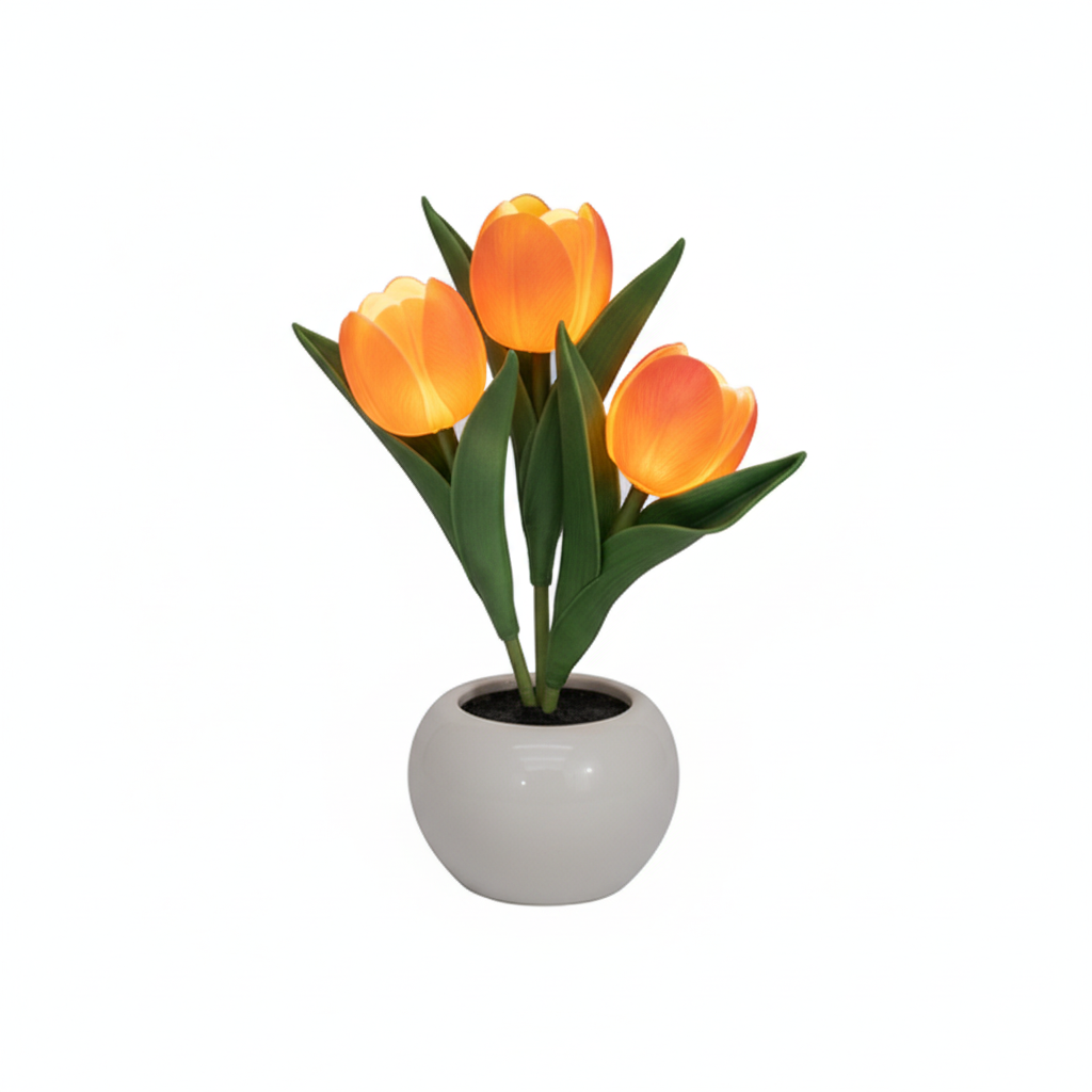 Orange Tulip LED Lamp