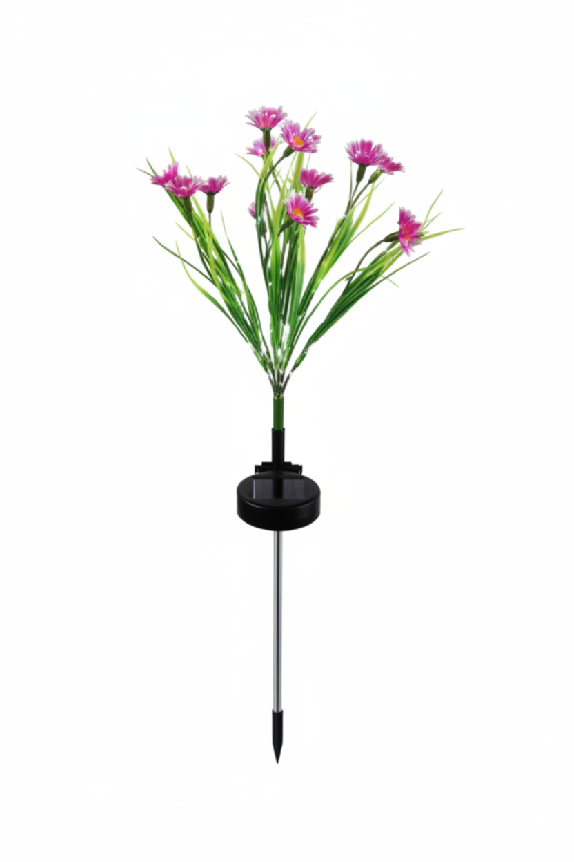 Pink Solar Garden Flower Stake