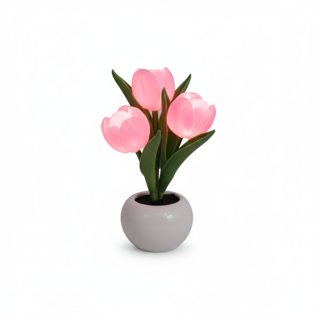 Pink Tulip LED Lamp
