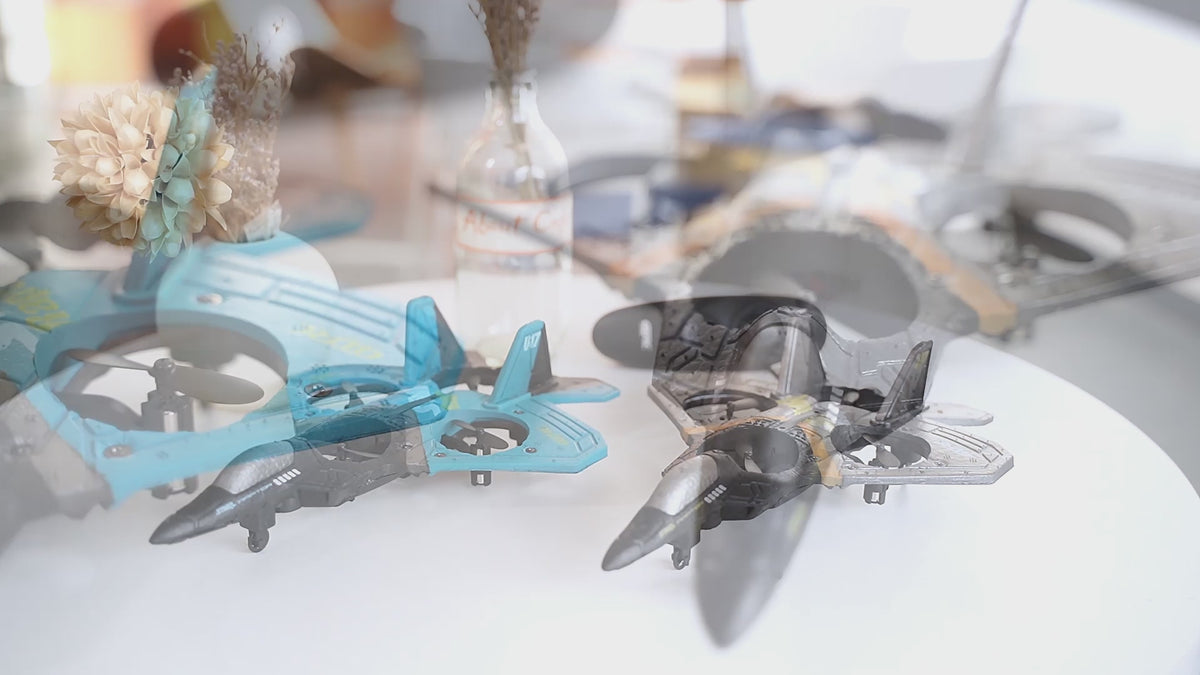 4DRC V17 RC Airplane – 2.4GHz 6‑Channel EPP Remote Control Plane with 4 Motors, Stunt Rolls & LED Lights